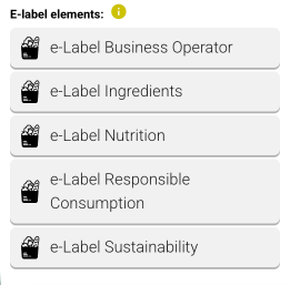 The five e-label widgets available in the Landing Page Editor
